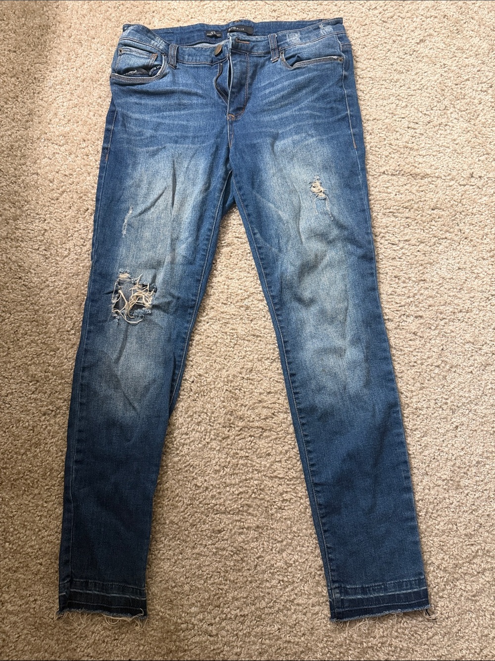 STS Blue Women's Medium Wash Distressed Skinny Jeans